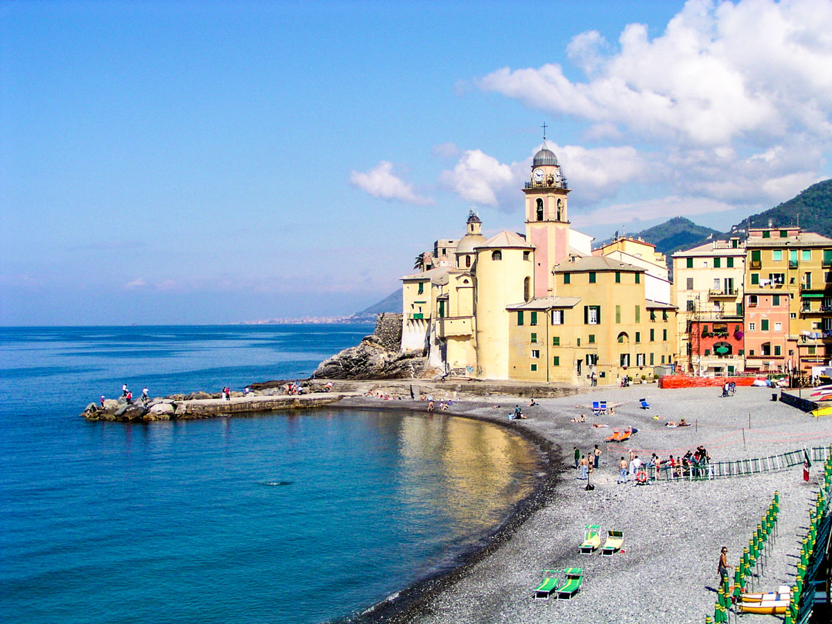 Mediterranean Beach on Self guided Genoa to Sestri Levante trek in Italy Cinque Terre