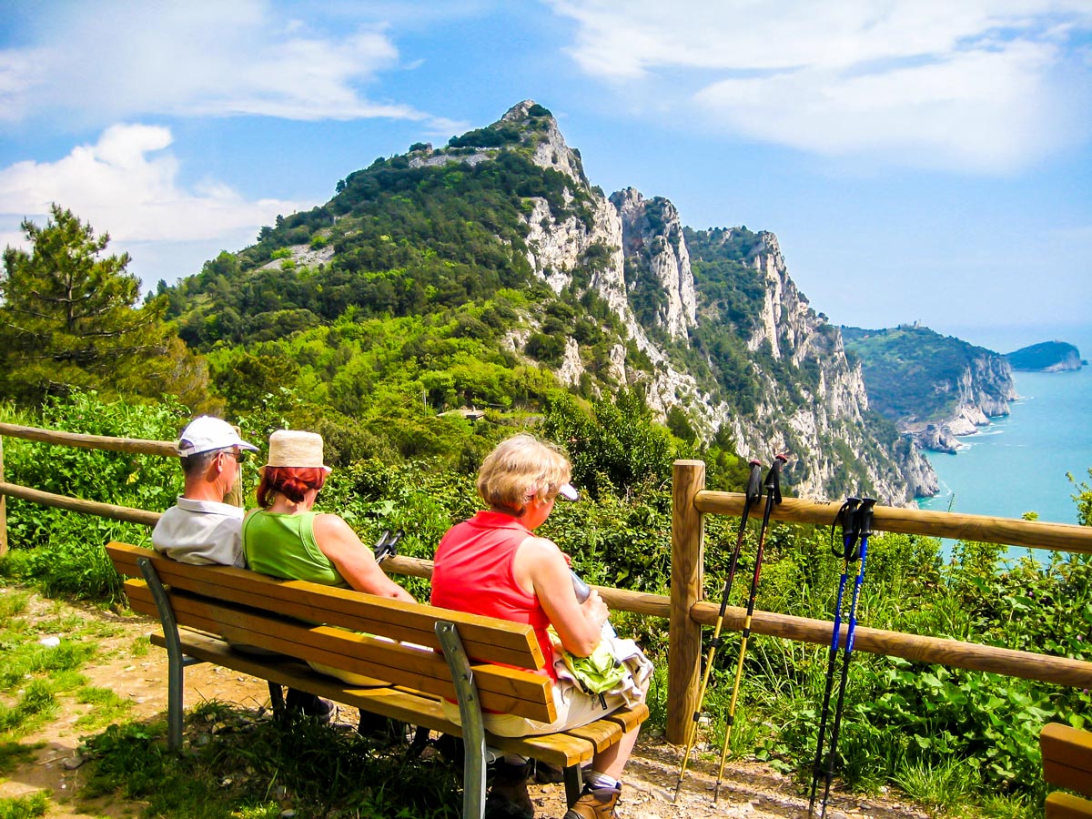 Self guided trek between Portofino and Porto Venere in Cinque Terre has some lovely resting spots