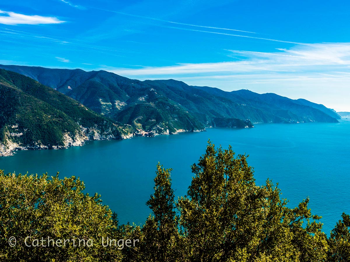 Beautiful bay on Sestri Levante to Porto Venere trek in Cinque Terre Italy