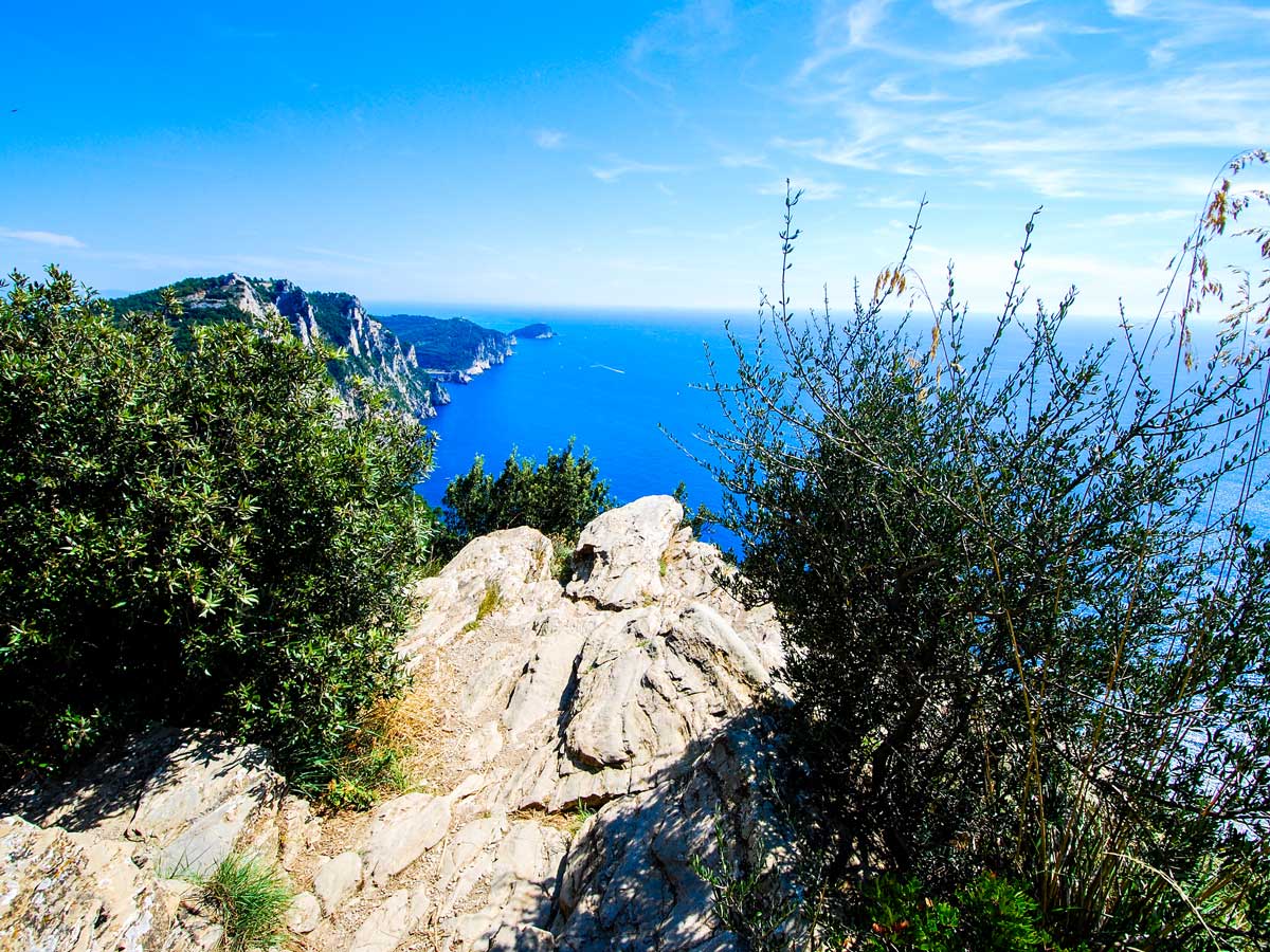 Beautiful viewpoint on Sestri Levante to Porto Venere trek in Cinque Terre