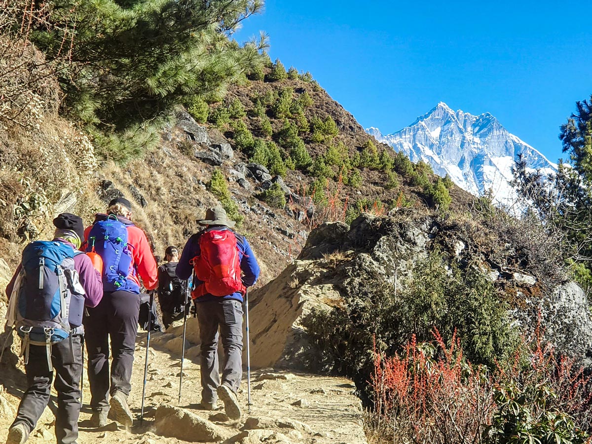 Group of hikers on Everest Luxury Lodge Trek in Nepal