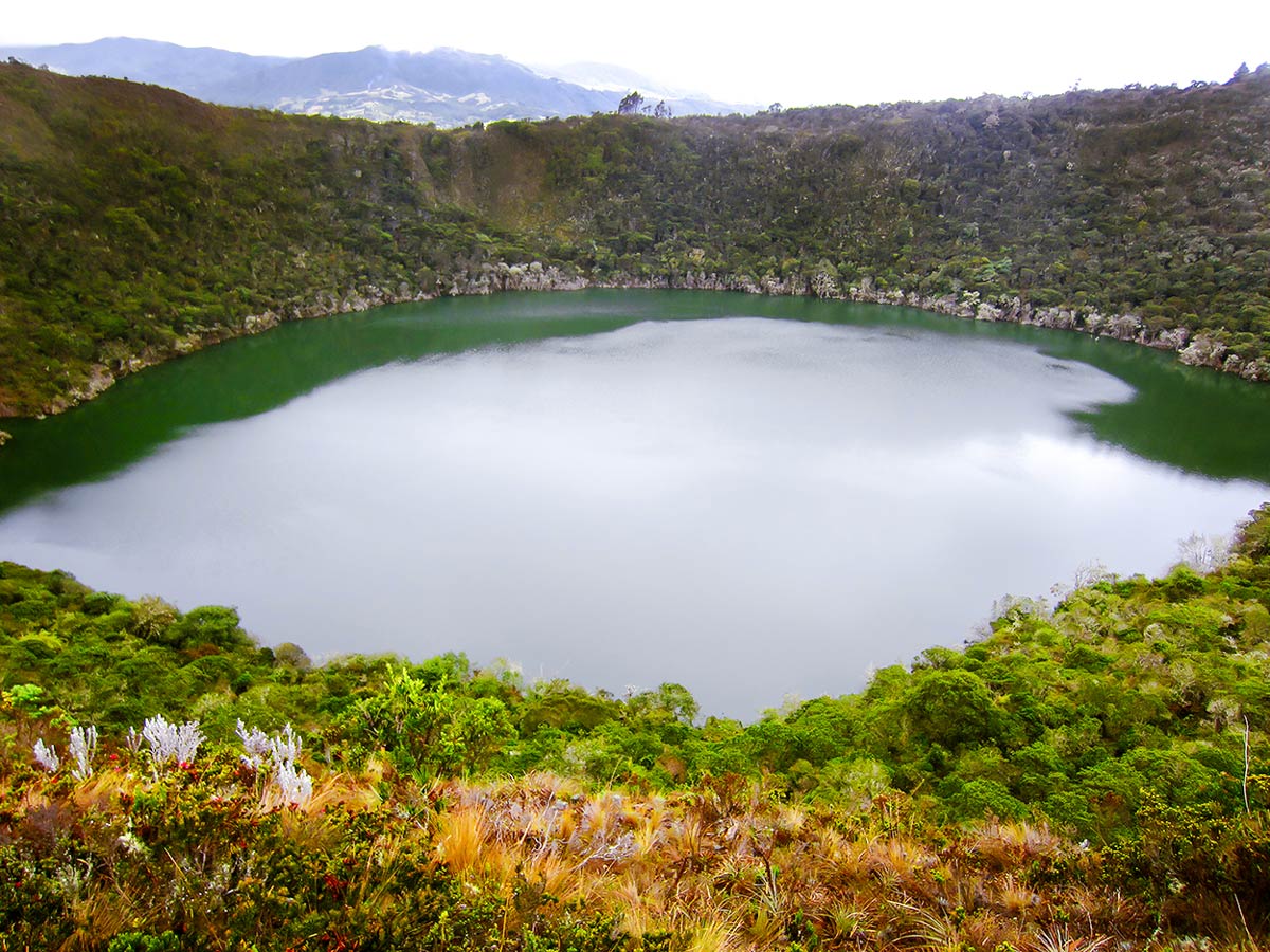 Beautiful lake seen on Walking in Colombia Tour