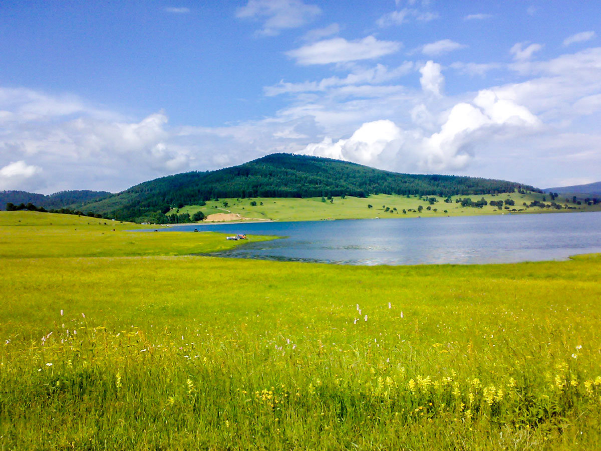 Batak Mountain Reservuor on day 2 of Rhodope Cycling Tour in Bulgaria