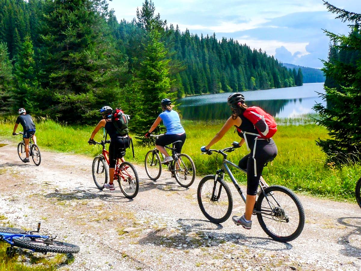 Rhodope Cycling tour in Bulgaria includes cycling along the coast of Beglika Lake on day 3