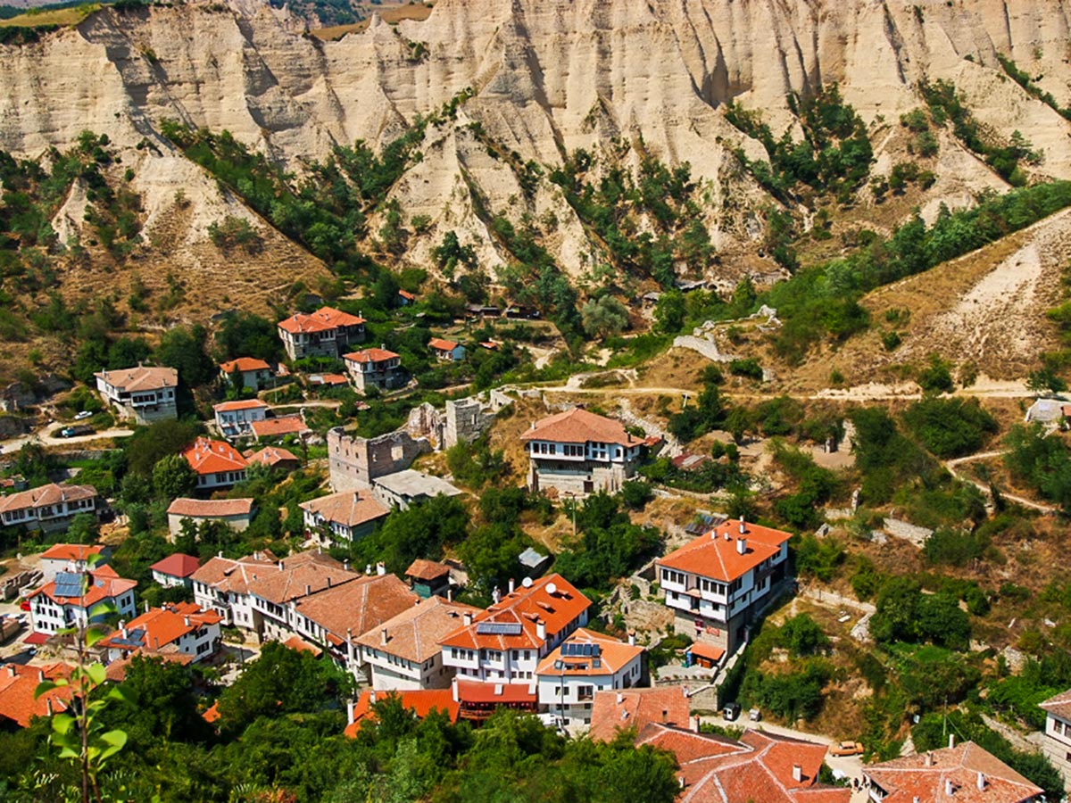 Visiting Melnik on day 8 of trekking tour in Bulgaria