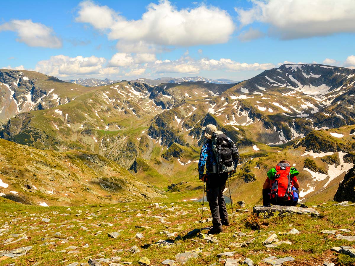 Razdela pass view on day 2 of Rila and Pirin Trek in Bulgaria