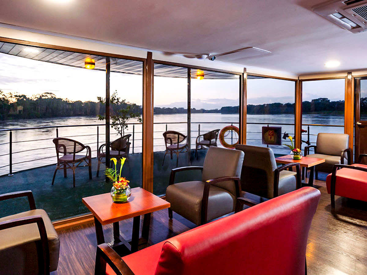 Lounge with a beautiful view on Anakonda River Cruise in Ecuador Galapagos