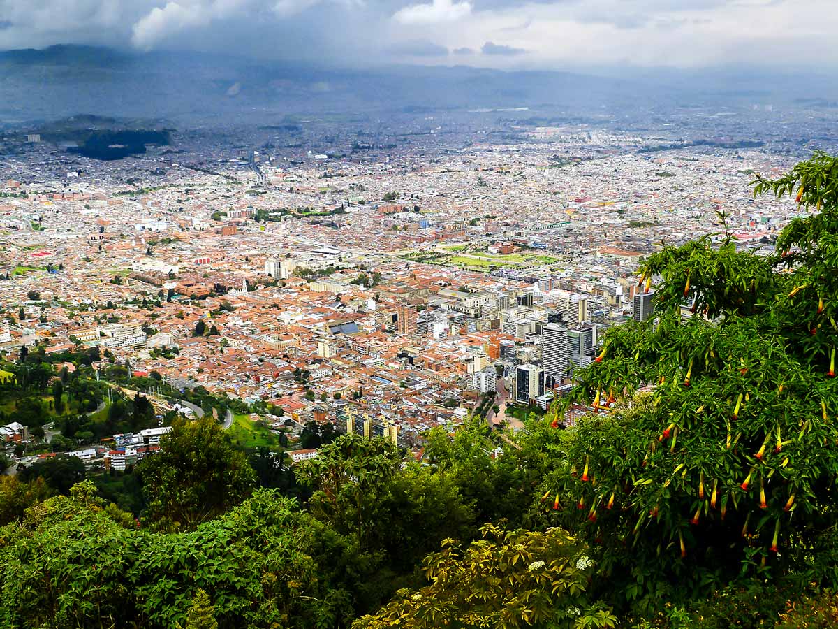 View of Bogota from the above on Colombia Off Road Tour