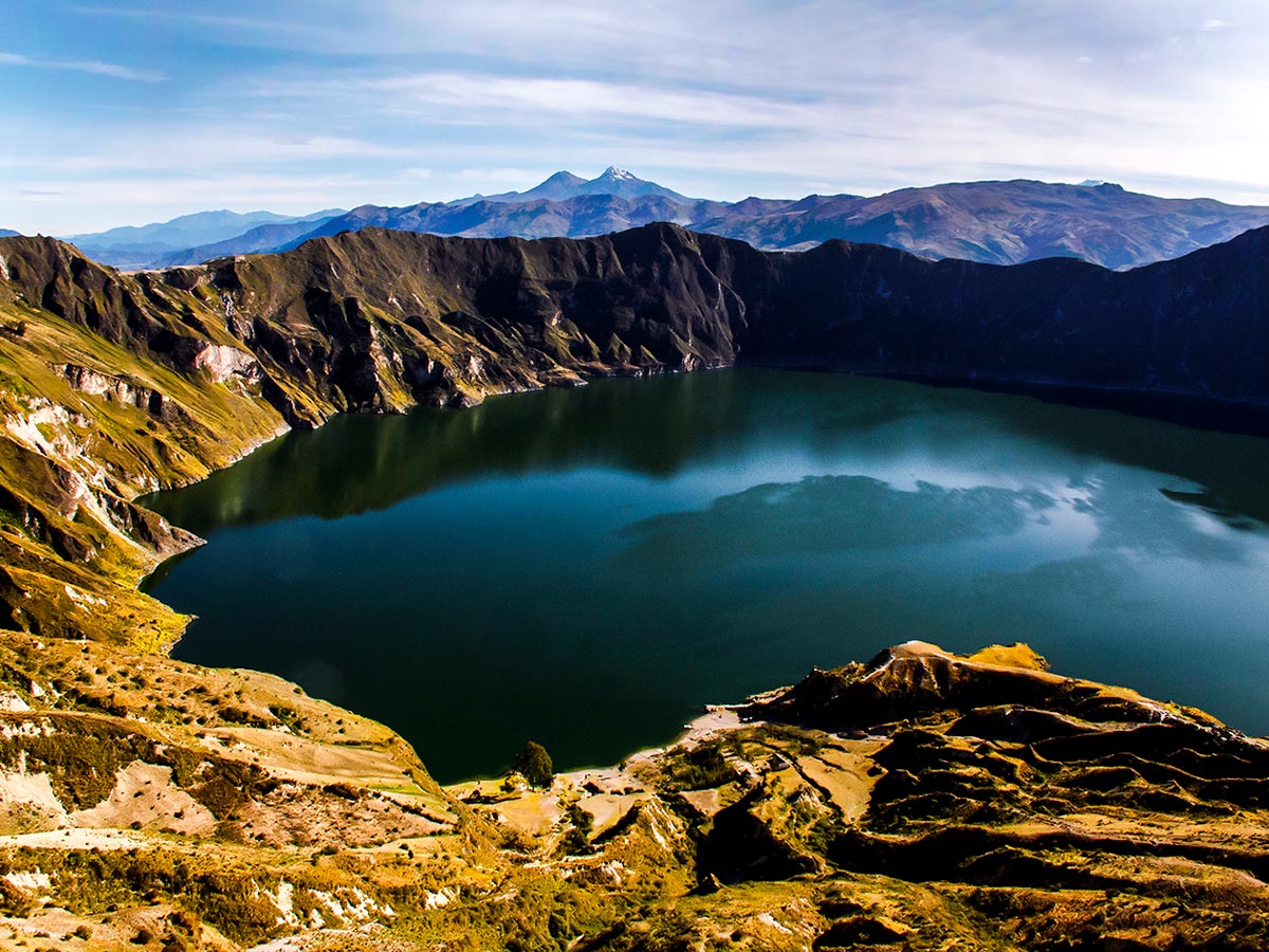 Quilotoa Crater Lake is a must see in Ecuador and can be visited on Great Ecuador Tour