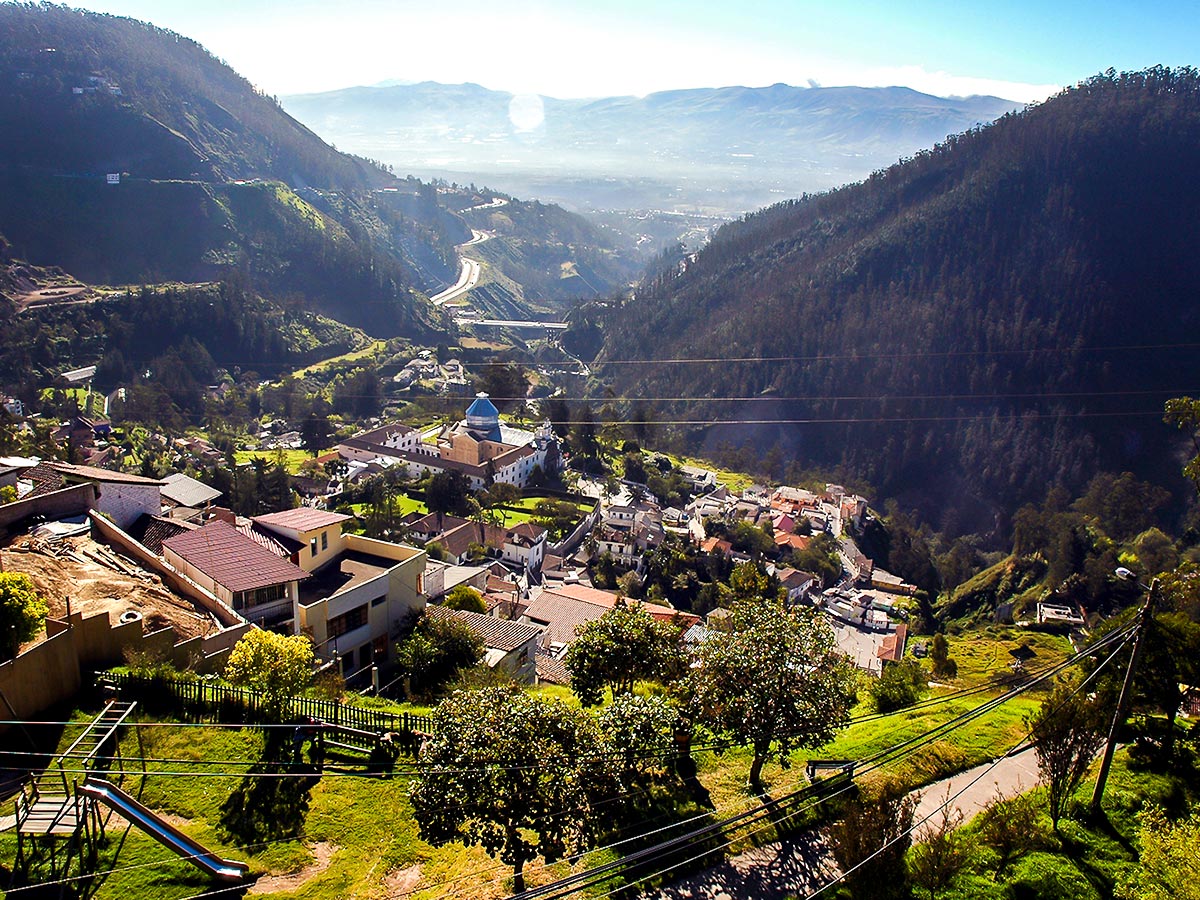 One of numerous beautiful quechua villages in Ecuadorean Andes seen on Great Ecuador Tour