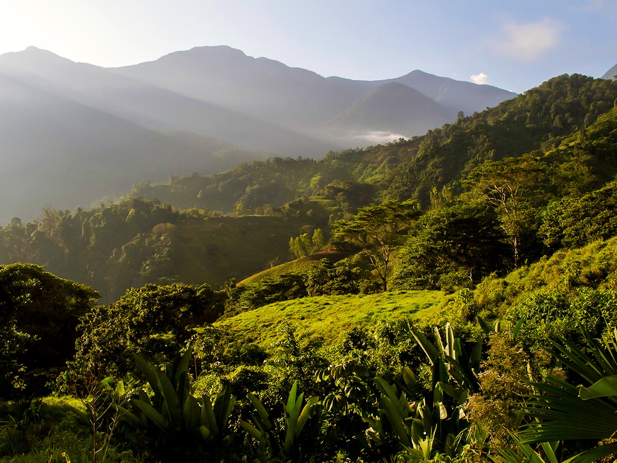 Expansive valleys of the Sierra Nevada del Santa Marta on Lost City Trek in Colombia