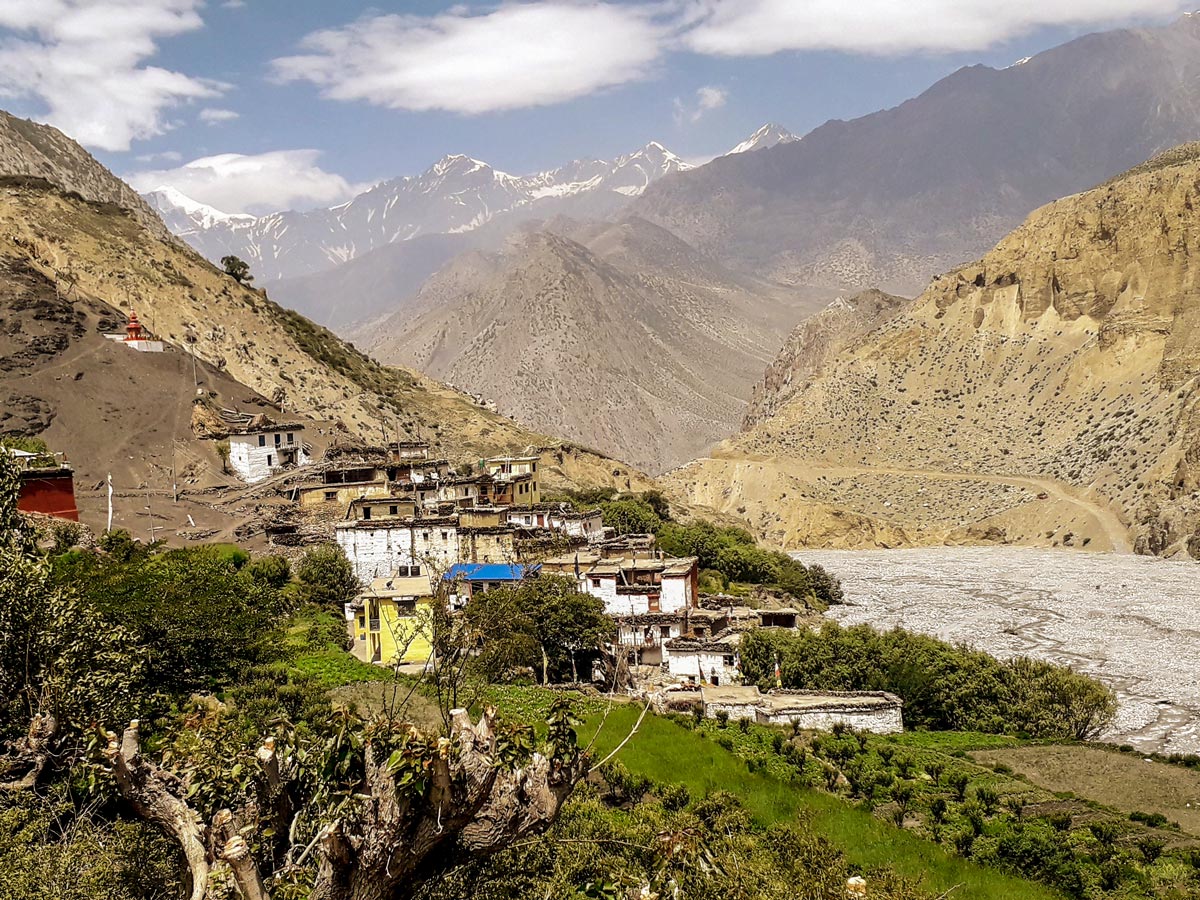 Annapurna Cycling tour in Nepal leads through several local villages