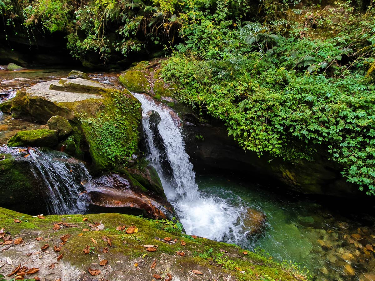 Small waterfall on Annapurna Cycling tour in Nepal