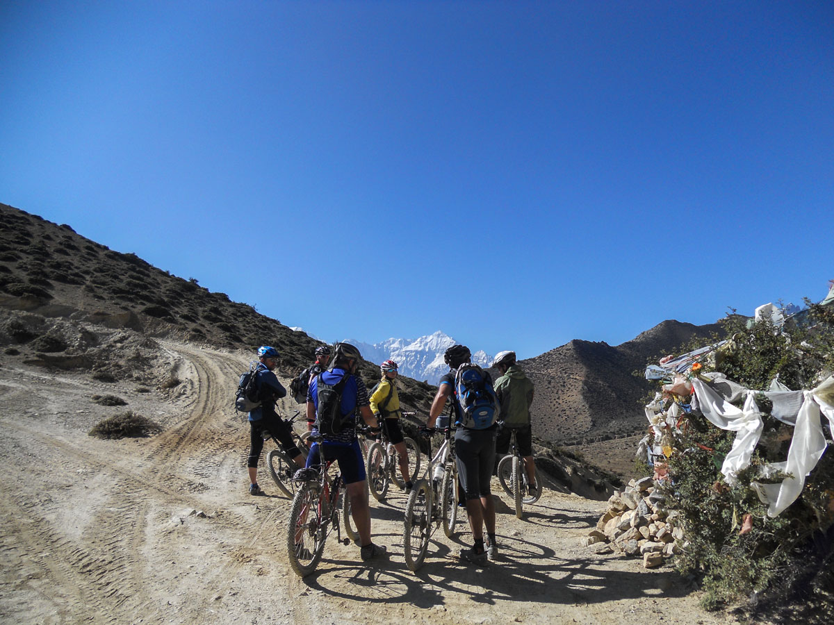 Beautiful Himalayan mountain views on Annapurna Cycling tour in Nepal