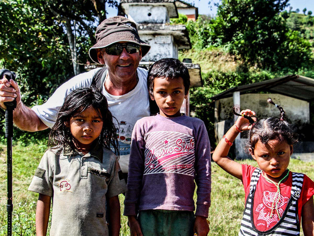 Posing on Family Adventure Tour in Nepal