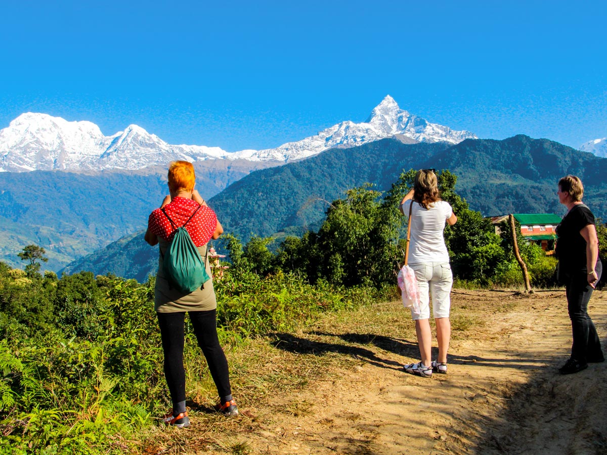 Machhapuchhre mountain on Family Adventure Tour in Nepal