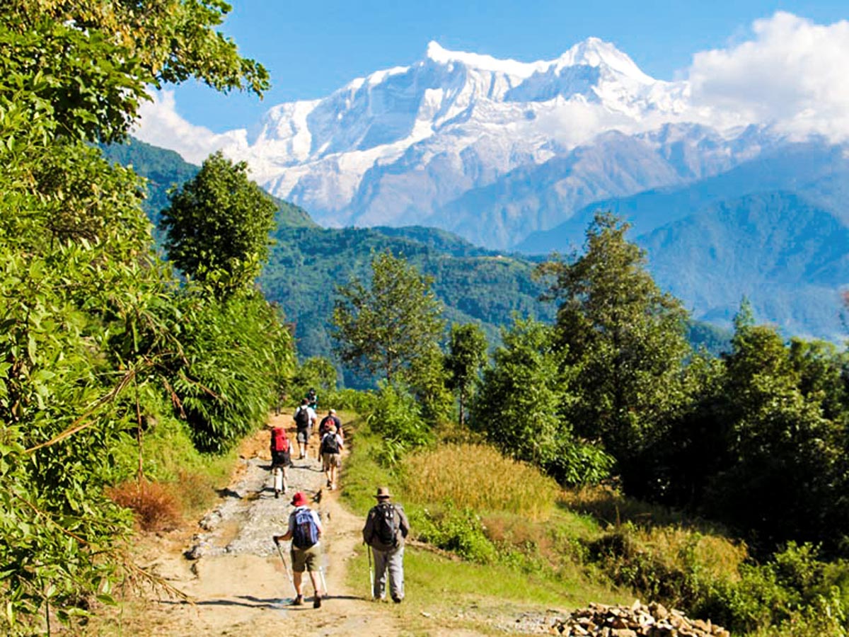 Group of hikers on Family Adventure Tour in Nepal