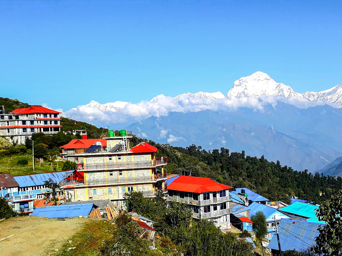 Great mountain views on Ghorepani and Poon Hill trek in Nepal