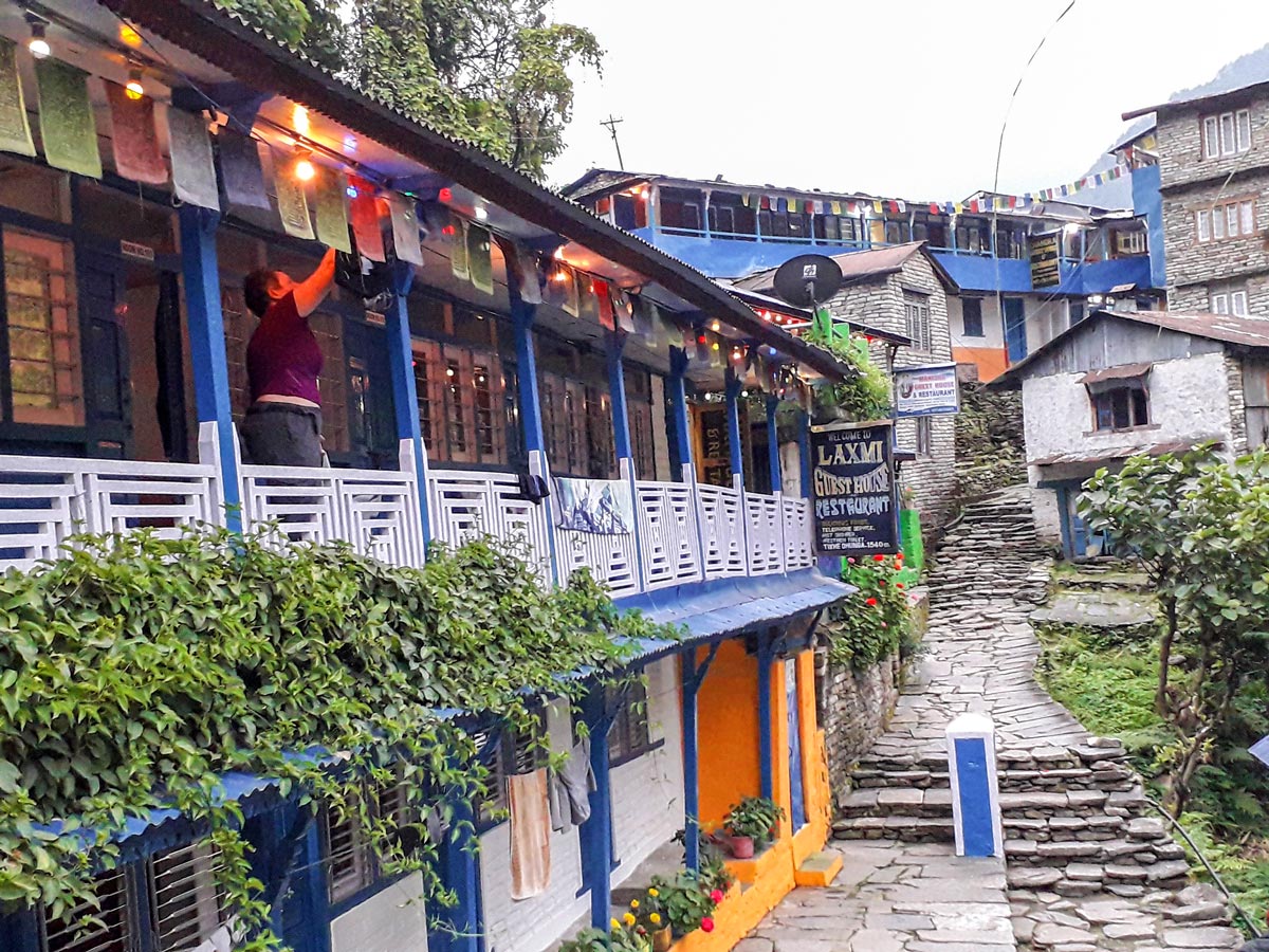 Sherpa village on Ghorepani and Poon Hill trek in Nepal