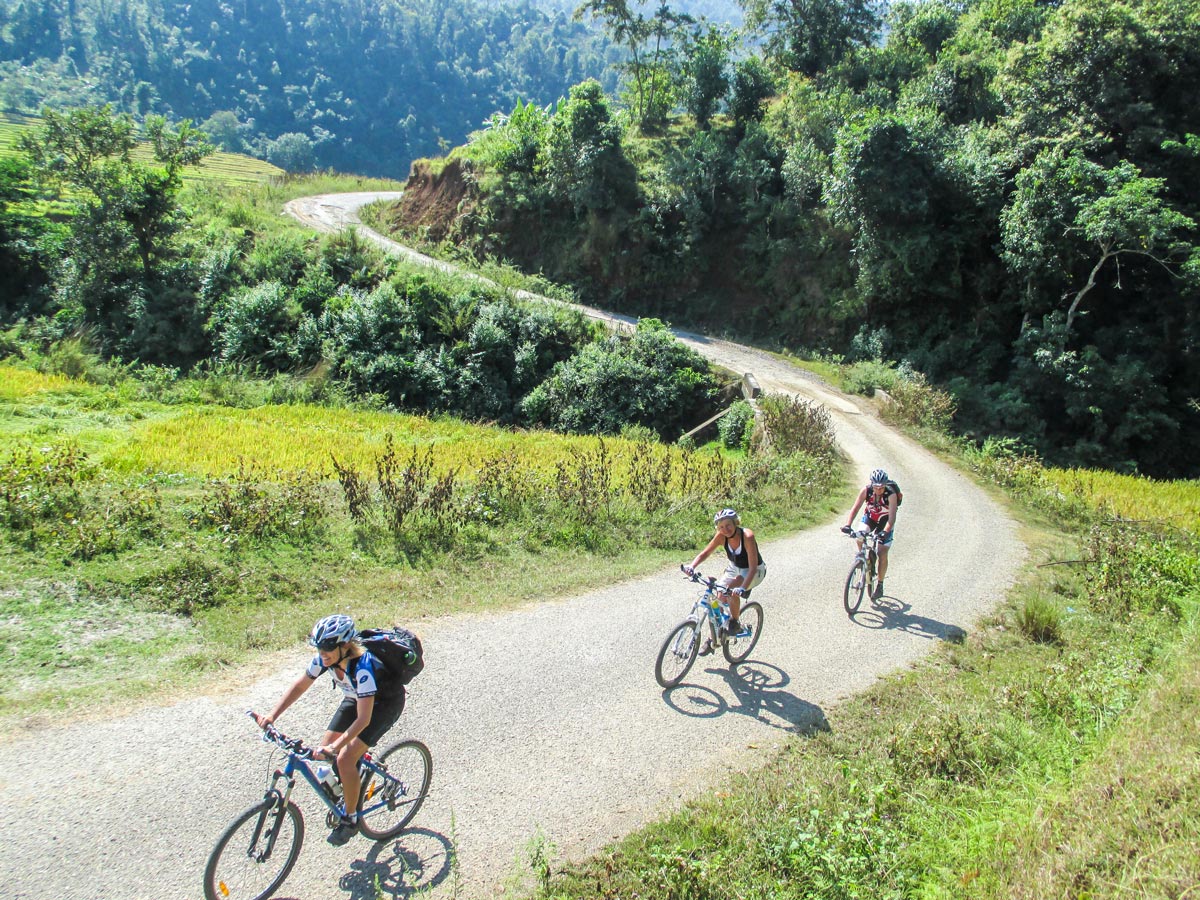 Bikers on Cycling around Kathmandu Tour in Nepal