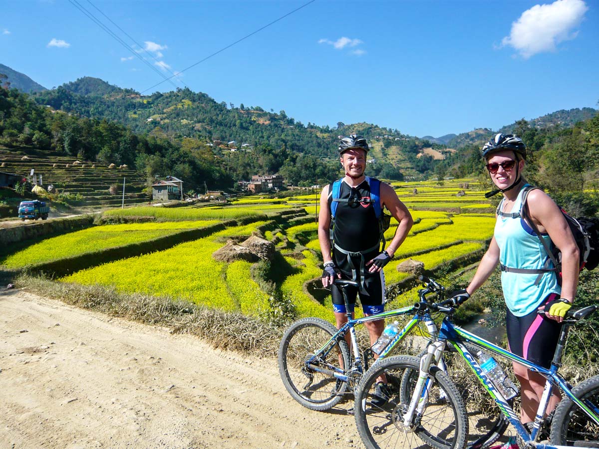 Two bikers on Biking around Kathmandu Tour in Nepal