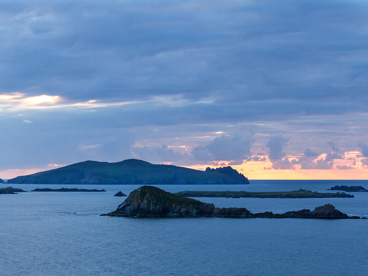 Dingle Peninsula at sunset on Deluxe Cycling in Kerry Mountains Tour