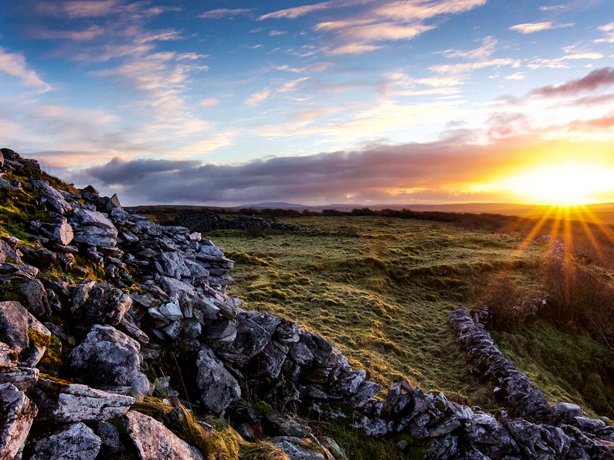 Burren Sunrise seen on Hiking Island Hopping Tour