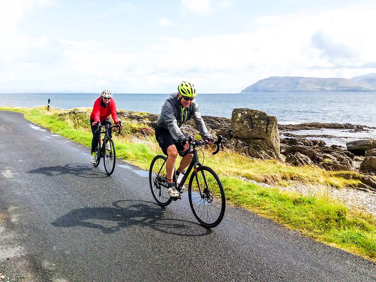 Riding along the coast on Arran Islay and Jura Road Biking Tour