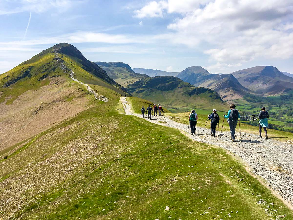 Group of hikers approaching the peak on National Parks of the UK Guided Walking Tour