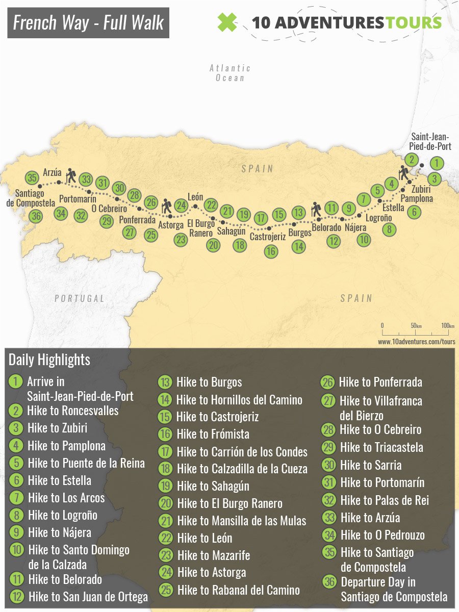 Complete Camino De Santiago French Way 36 Day Pilgrimage