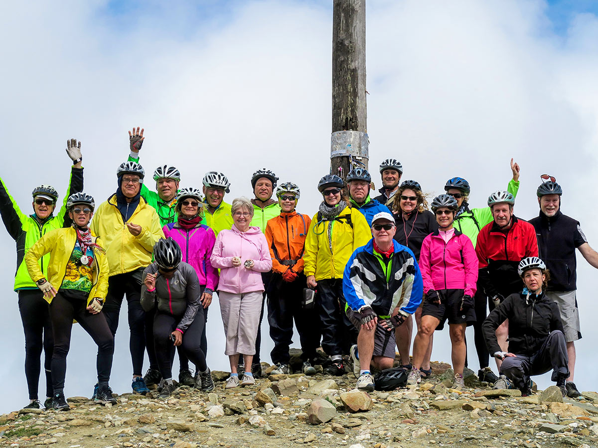 Group of bikers posing on French Camino Biking Tour