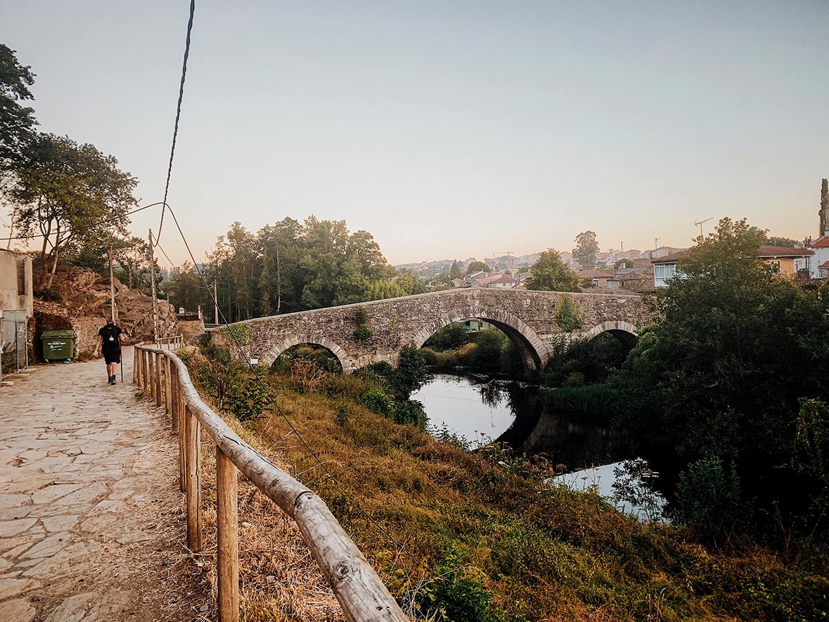 Beautiful bridge on Last 200km of French Camino biking tour