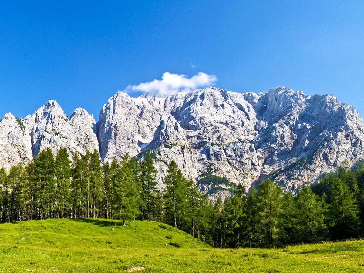 Panoramic view of a beautiful valley in Slovenia