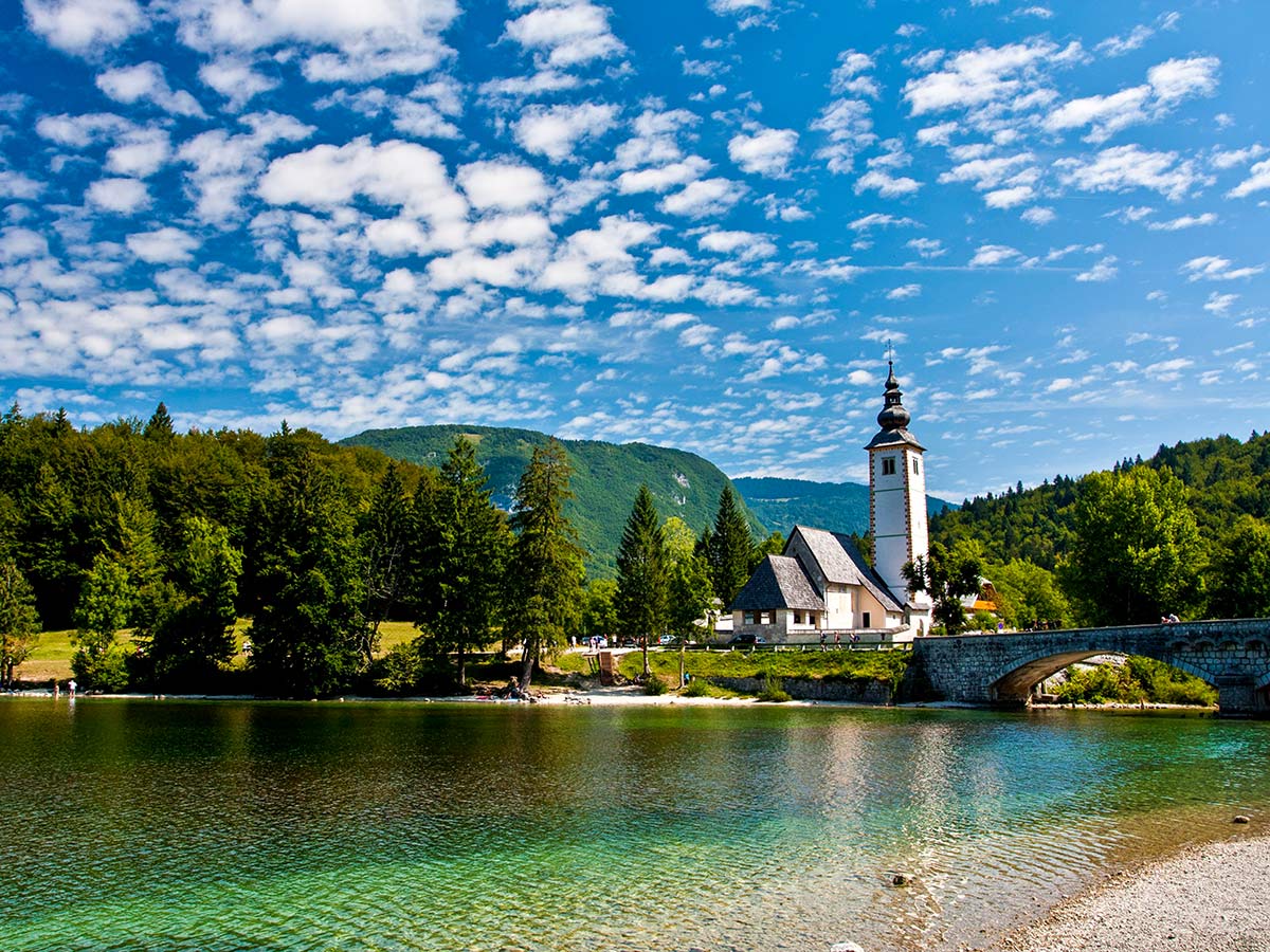 Lake Bohinj in Slovenia seen on Best Walks in Slovenia Tour with a guide