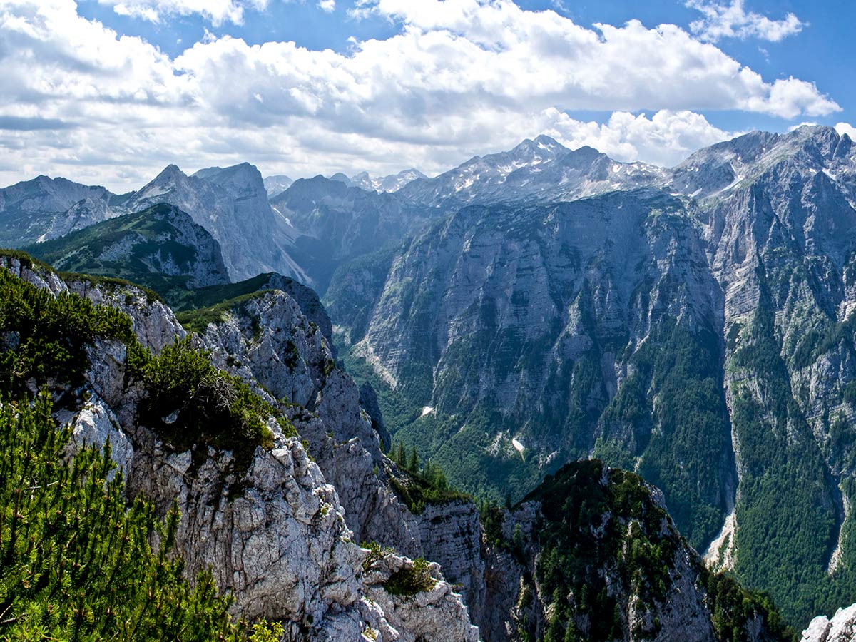 Beautiful peaks around Debela Pec in Slovenian Alps