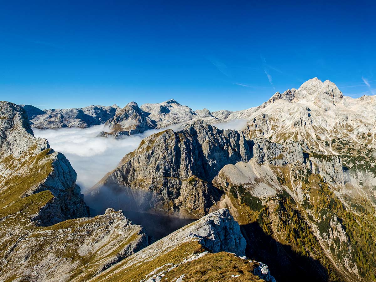 Mountain views near Velki and Mali Draski seen on guided hiking tour with a group