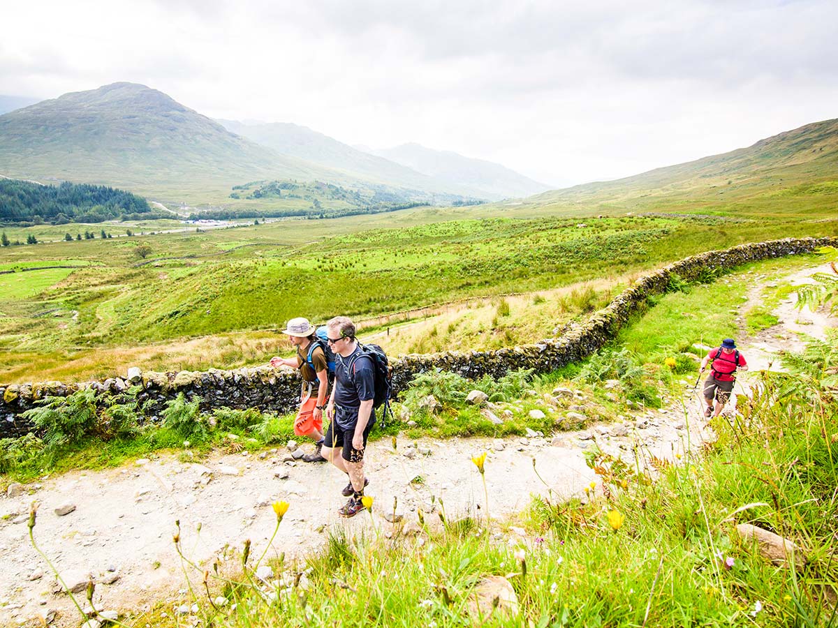 Beautiful trail of West Highland Way walking tour in Scotland
