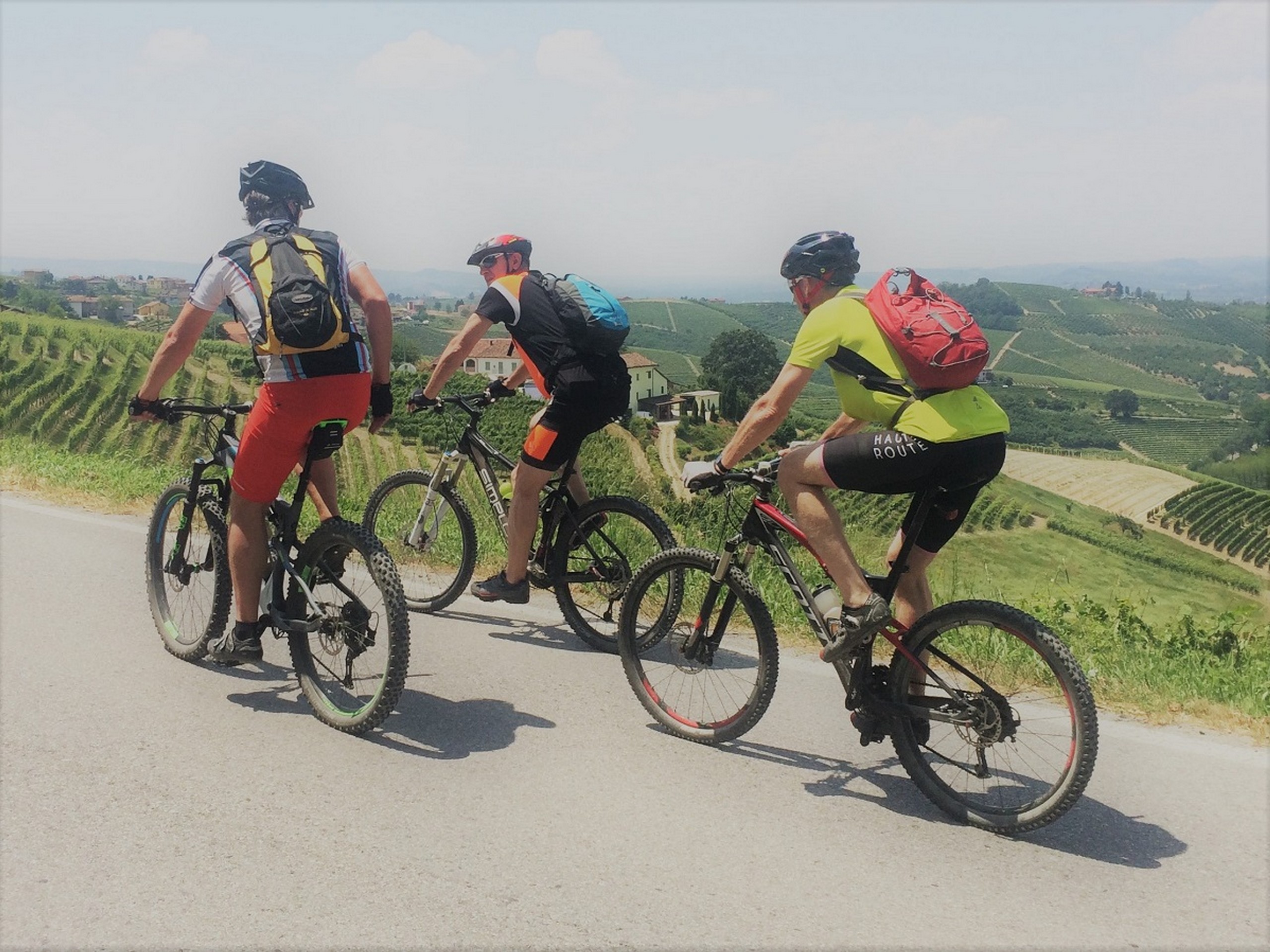 Group of cyclists in Italy