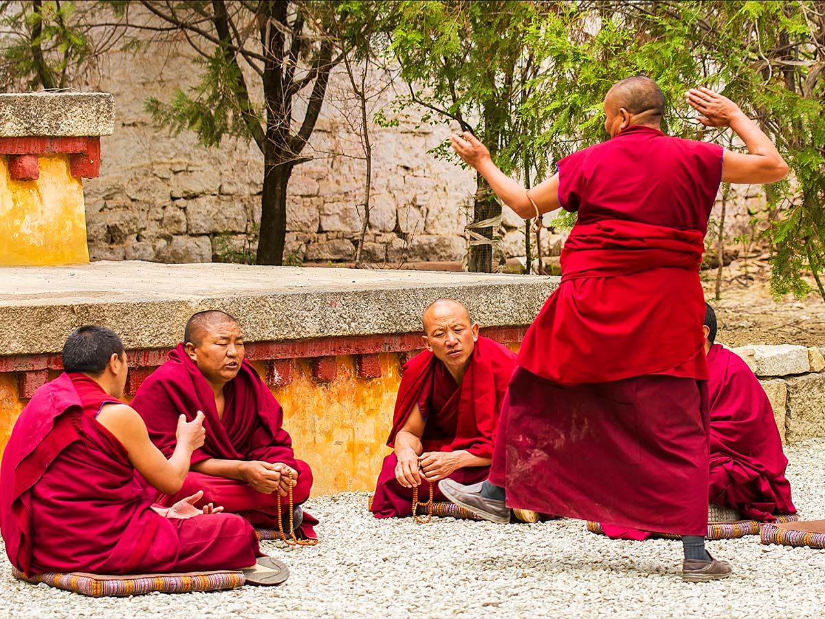 Monks seen along the route of Journey to Mount Kailash Tour in China