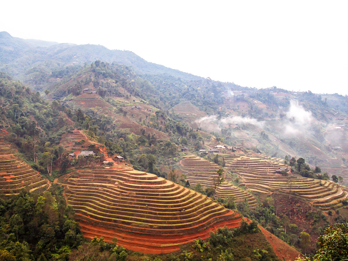 Expansive views of the countryside seen on North Vietnam Mountain Trek