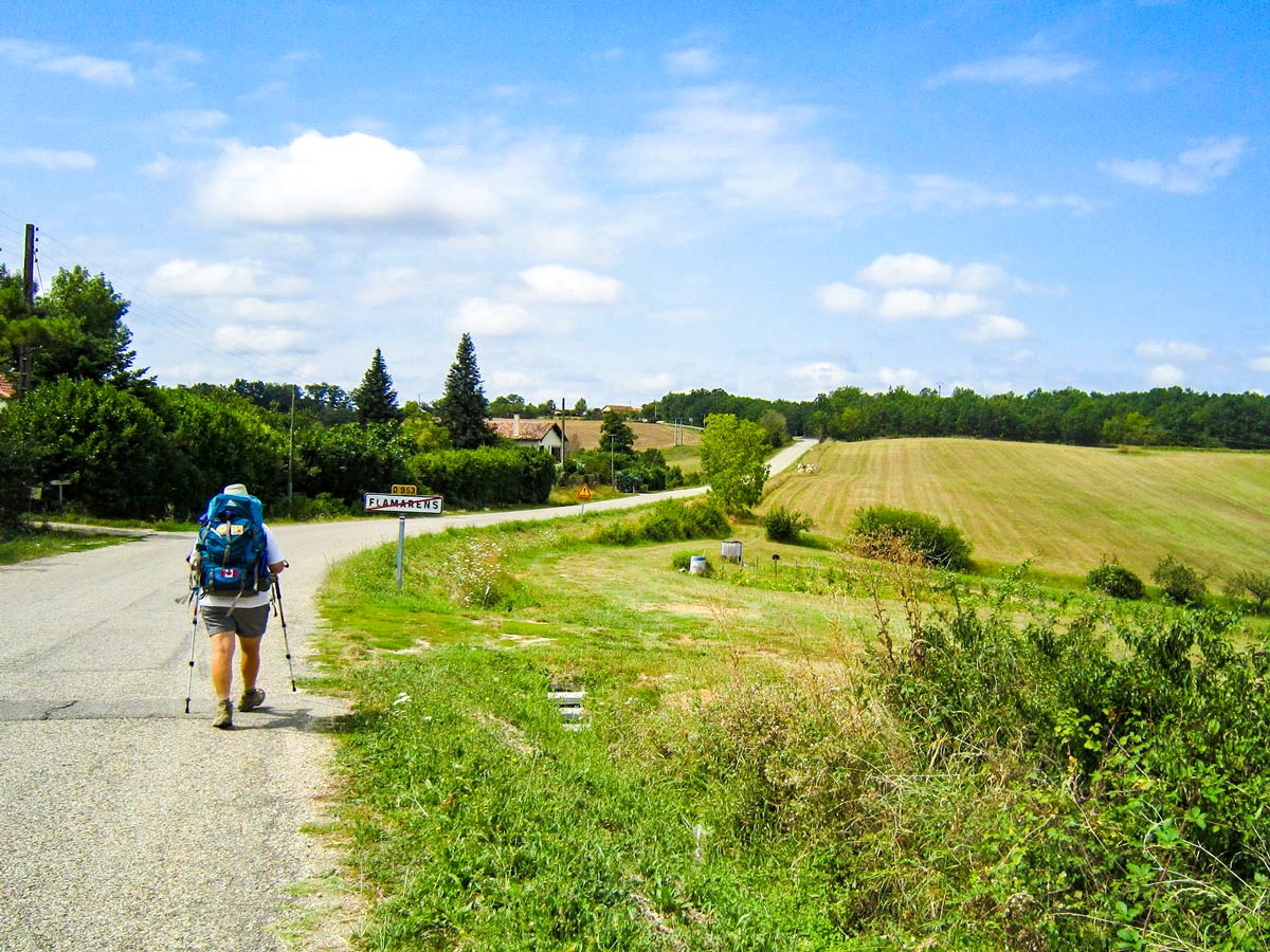 Group of hikers seen on French Way Trek to Santiago de Compostela