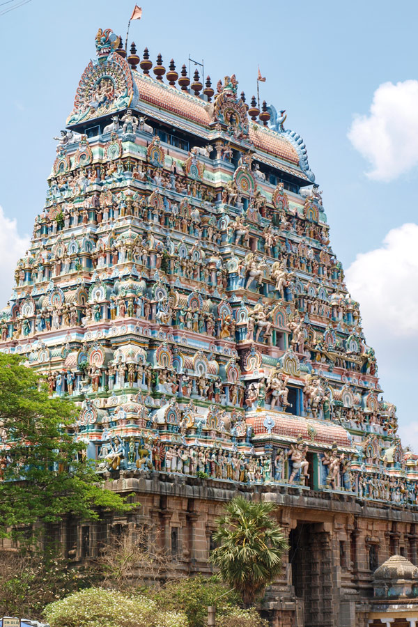 Beautiful building in Madurai seen on a guided tour of Western Ghats