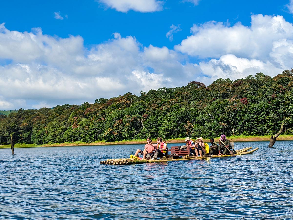 Bamboo Rafting is a fun experience in Kerala while trekking in Western Ghats