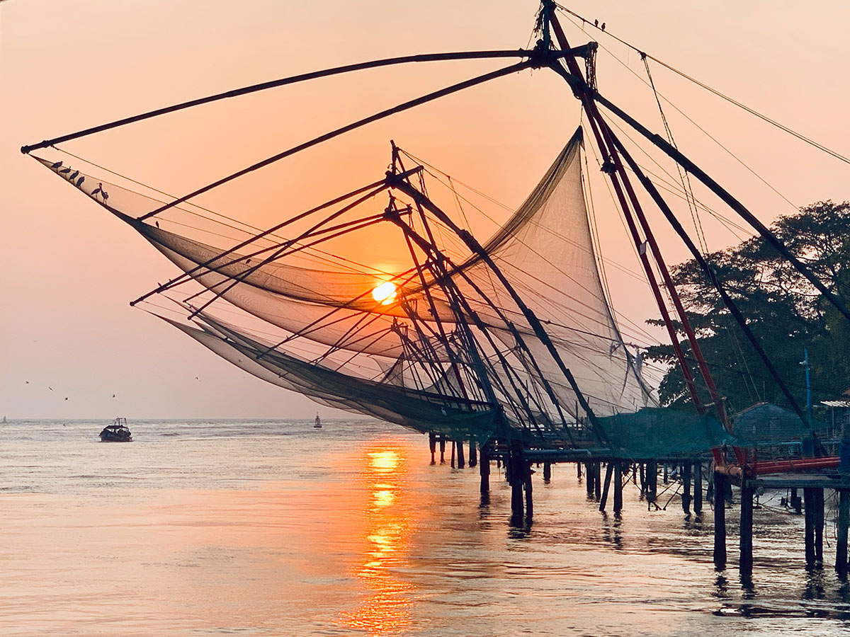 Sunset in the marina of Cochin