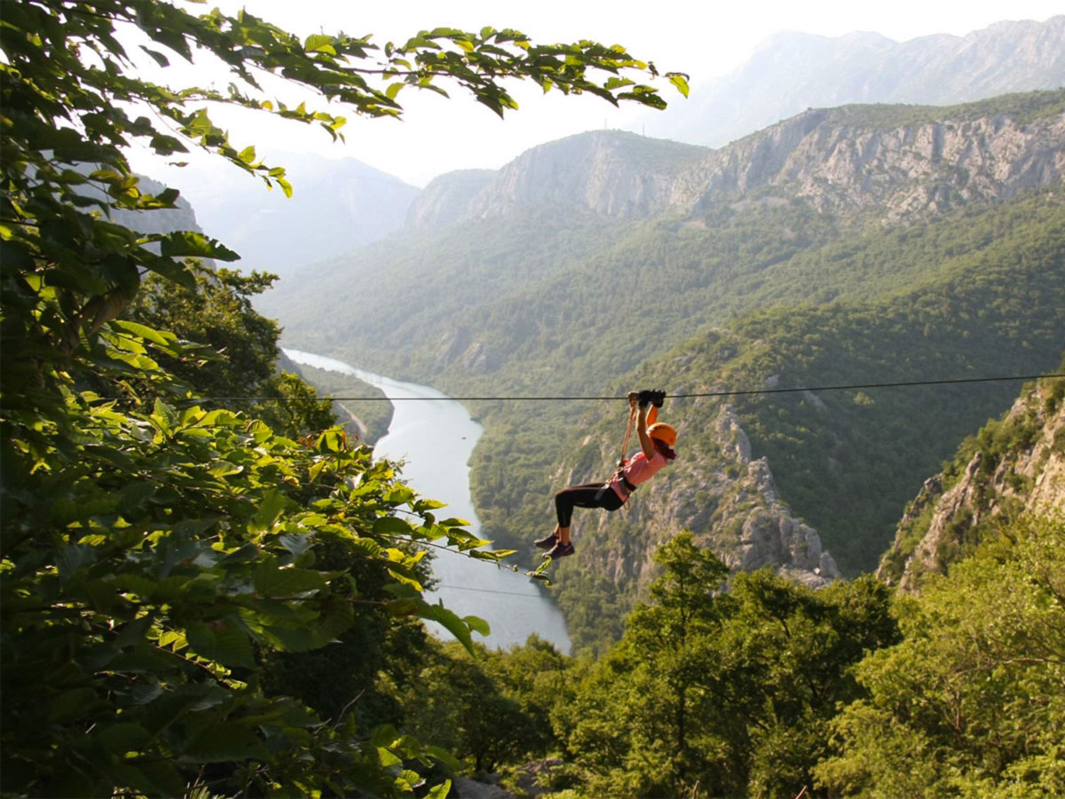 Family Adventure Tour in Croatia includes ziplining over the Cetina River