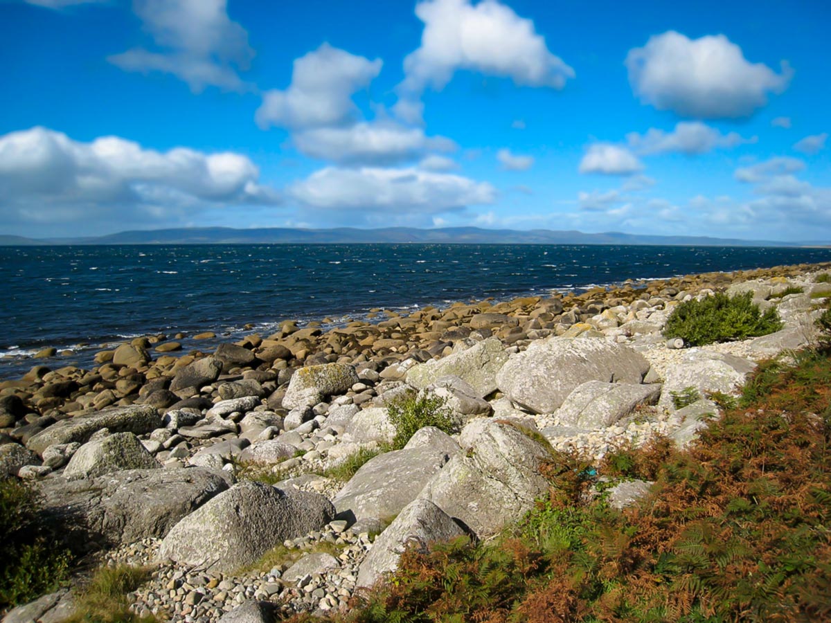 Coastline of the Arran in Clyde Islands in Scotland seen on self guided tour