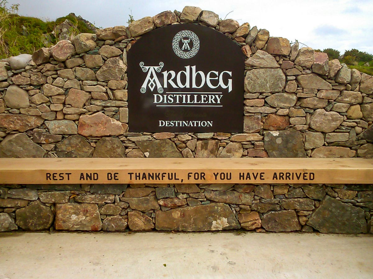 Ardbeg Entrance on Clyde Islands Whiskey Tour in Scotland