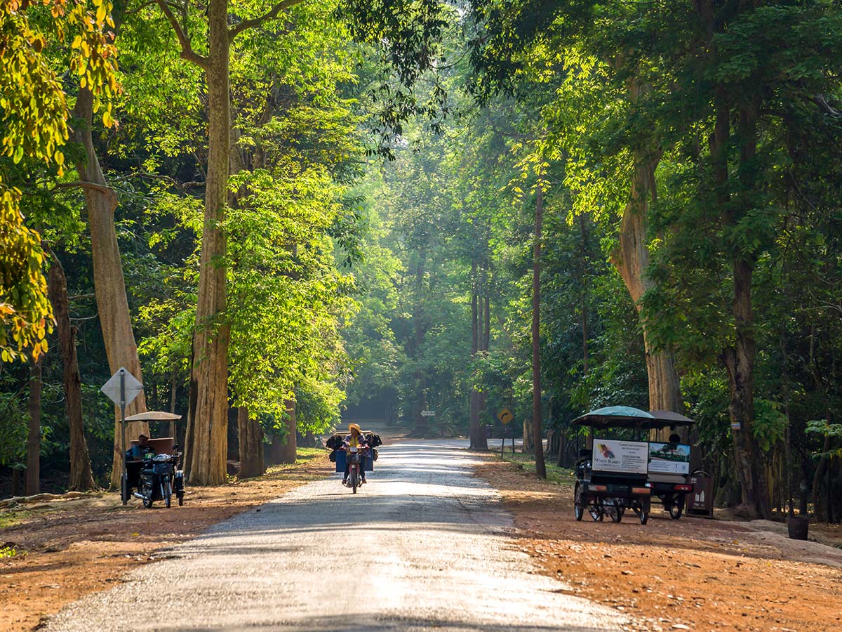 Streets of Siam Riep seen on Backroads Biking in Cambodia Tour