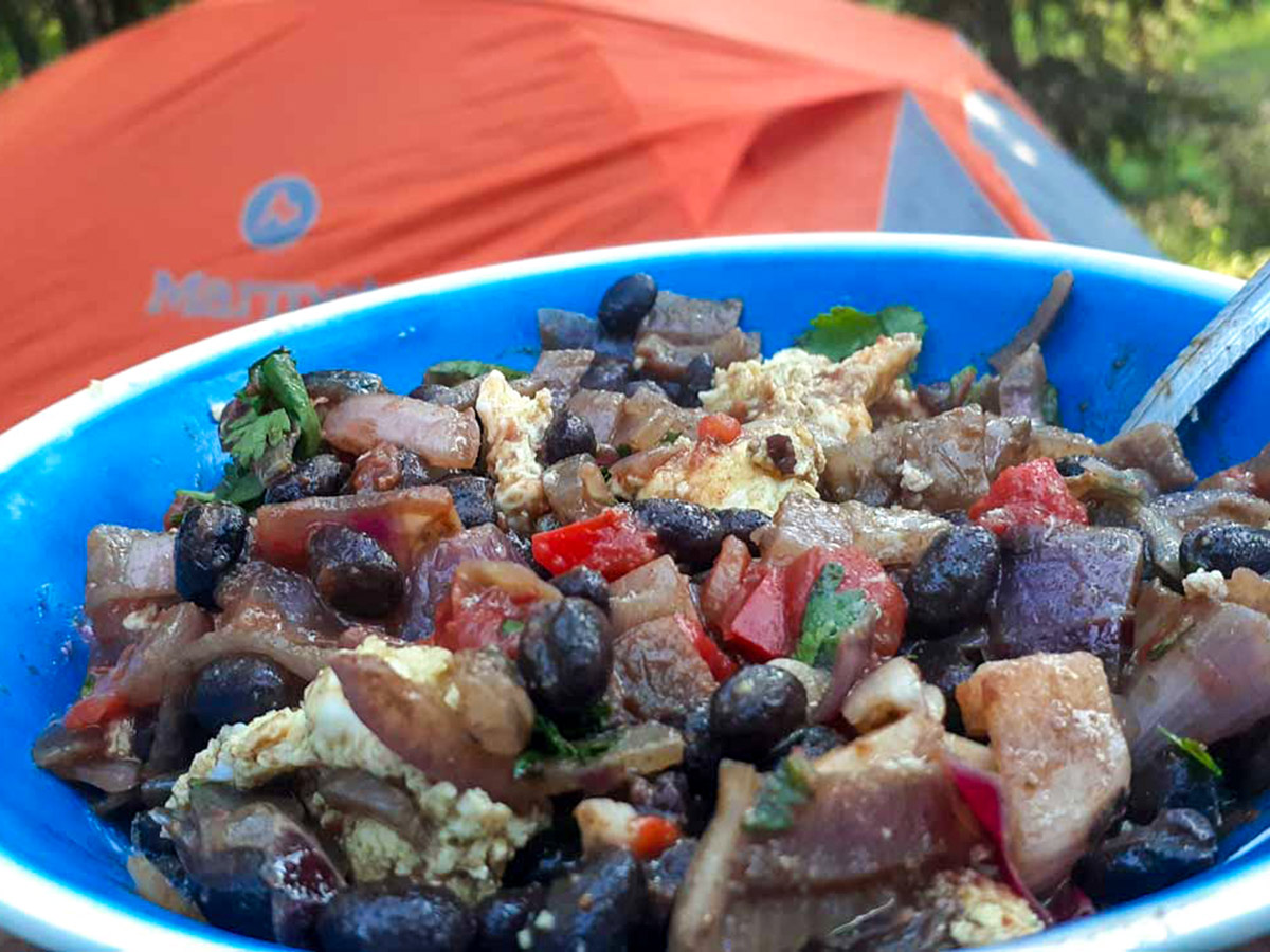 Healthy meal served on a guided Rocky Mountain Adventure Tour