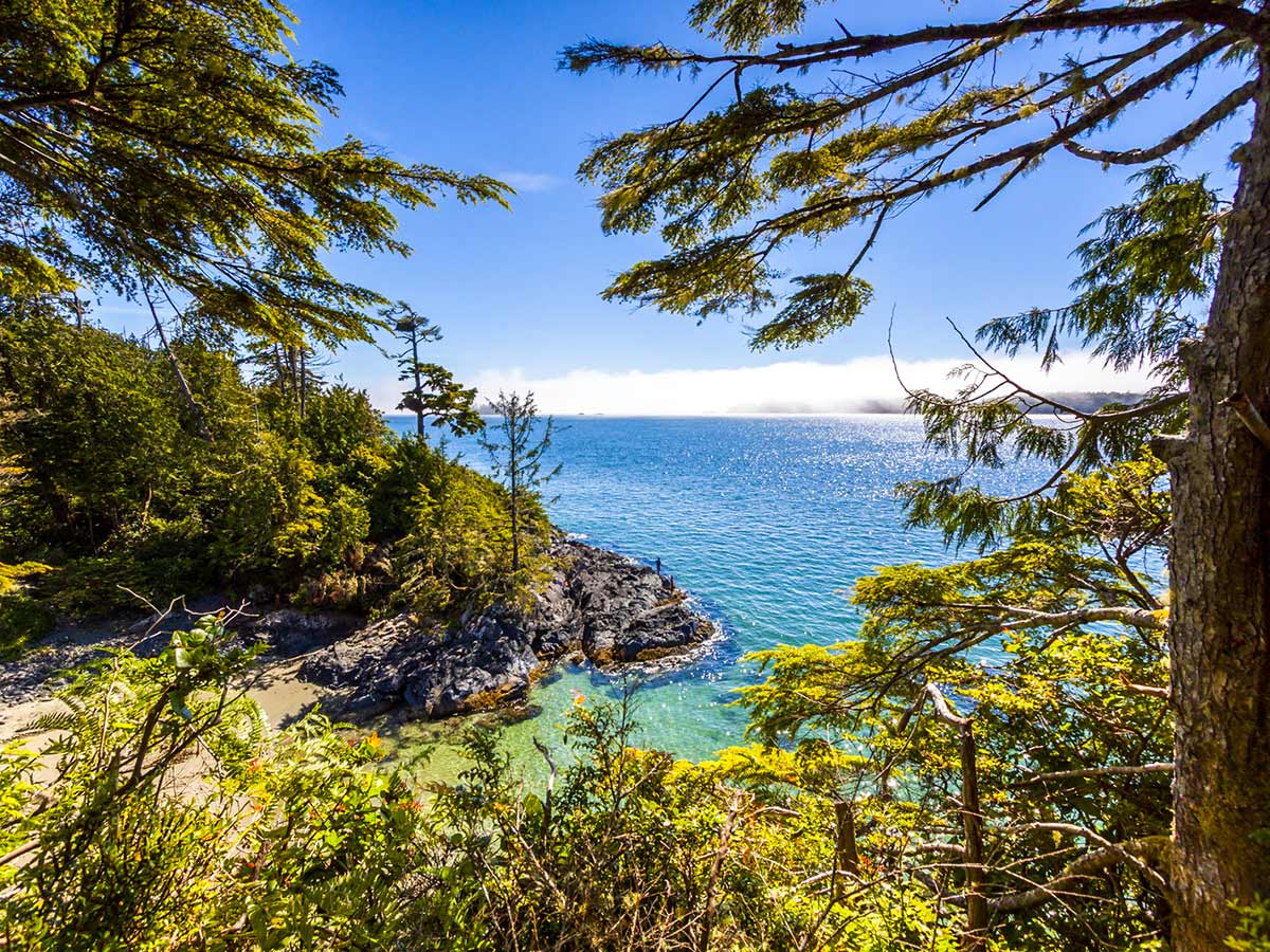 Blue water near the Saltspring Island visited on 8 day guided hike in Vancouver Island